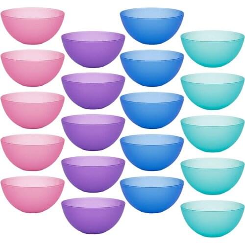 20Pcs/Set 6 Inch Clear Food Bowls Lightweight Kitchen Salad Rice Soup Bowl Plastic Storage Dishes Home Supplies