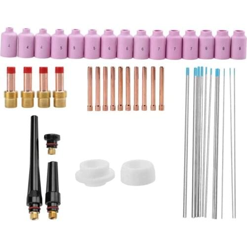 TIG Torch Consumables, 46Pcs / Set WP-17/18/26 Series TIG Welding Torch Consumables Accessories, Tig Welding Torch