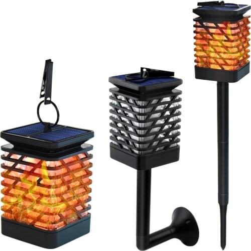Retro Solar Hanging Lantern LED Solar Flame Light Waterproof Garden Yard Pathway Stairs lamp Decoration Lamp Night Lights