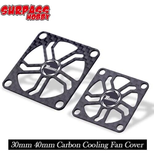 Rocket 40x40MM 30x30MM Carbon Cooling Fan Cover & M3 * 14mm 4pcs Screws RC Motor / Electric Regulating Fan Protection Cover
