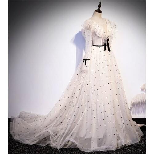 Luxury polka dot ruffle collar bowknot vintage ball gown france style royal princess Medieval Renaissance Victorian dress Belle