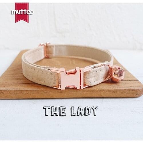 MUTTCO retail with rose gold high quality metal buckle collar for cat THE LADY design cat collar 2 sizes UCC027M