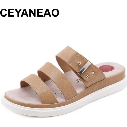 CEYANEAO New Women Summer Slippers Simplicity Female Sandals Flats Home Bathroom Slip On Shoes Ladies Girls Beach Flip Flops