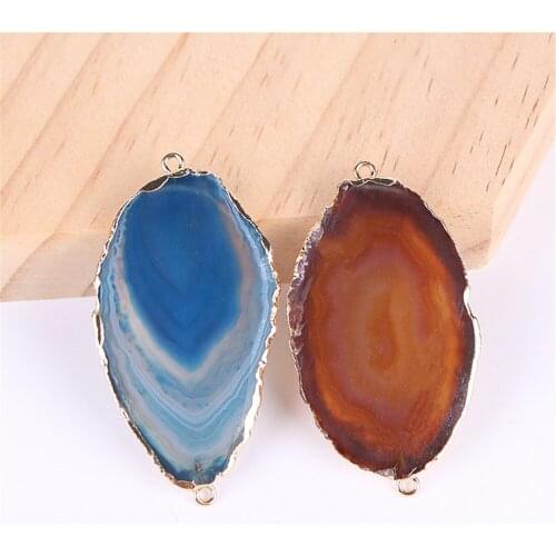 Bracelet Connector Mens Agate Double Connecting Rings For Jewelry And DIY Accessories Natural Tablet Necklace Connection Buckle