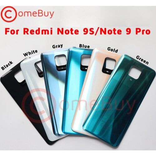 NEW Back Cover For Xiaomi Redmi Note 9 Pro 9S Battery Cover Rear Glass Door Panel Housing Case For Redmi Note 9S Battery Cover
