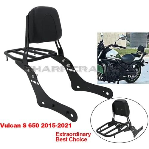 Motorcycle Parts Passenger Sissy Bar Detachable Luggage Rack Backrest For Kawasaki Vulcan 650S EN650 VN650 S 2015-2021