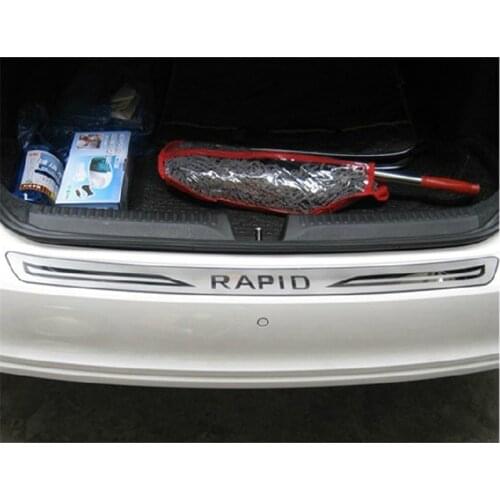 Protective Pad On The Rear Trunk Trim Lid Threshold rear door sill car styling For 2013-2018 Skoda Rapid