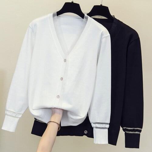 Womens sweaters chic Sweater Pullover basic female sweater Women autumn Shiny button Diamond womens jumper casual sweater