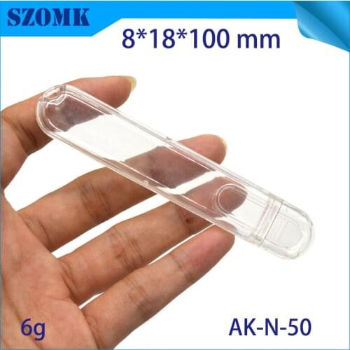 10 pcs, 8*18*100mm new arrival usb stick plastic small flash drive enclosure case hot sales szomk plastic usb enclosure