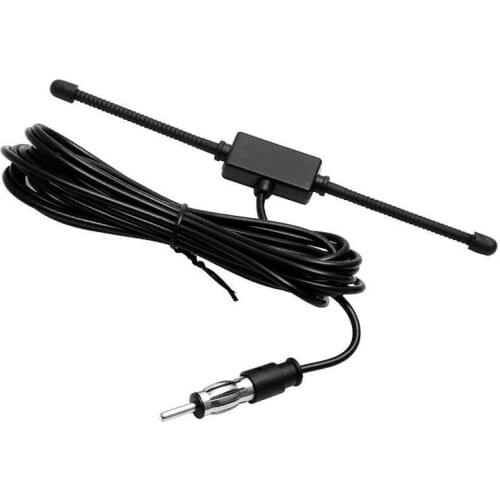 1X Black Universal Car Boat Stereo AM FM Dipole Antenna Adhesive Mount Glass Antenna Radio Antenna