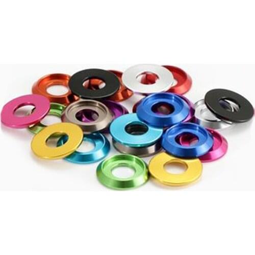 2pcs M2 M2.5 M3 M4 M5 M6 M8 Colored Aluminum Alloy Anodizing Half round head Washer Screw Model Decoration Wear-resistant gasket
