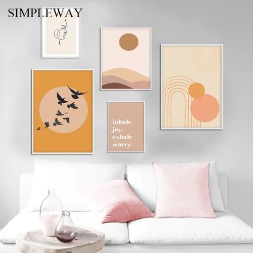 Boho Line Drawing Abstract Canvas Painting Nordic Poster Print Minimalist Wall Art Picture Modern Living Room Home Decoration
