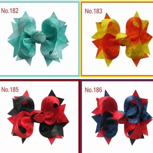 18 pcs/lot 4.5inch Grosgrain Ribbon Hair Bows WITH Clip