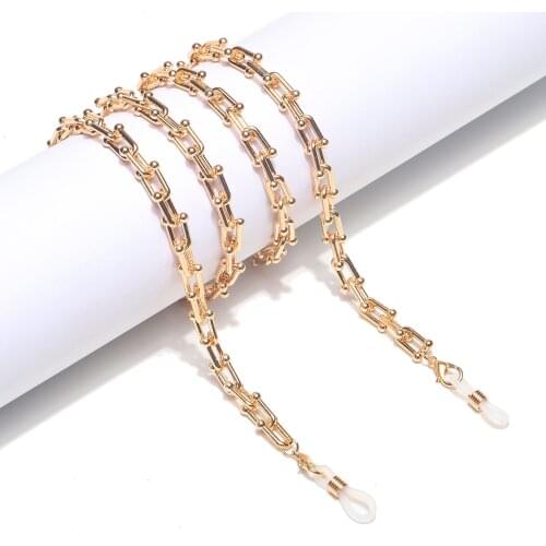 Punk Gold Color Sunglasses Mask Chain for Women Glasses Metal Link Chain Anti-lost Lanyard Strap Holder Necklace Mask Jewelry