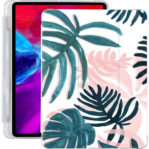 Tropical leaves ipad Cover For Air 4 Silicone Case iPad Pro 2020 10.5 with Pencil Holder 10.2 inch 8th Generation 7th 12.9 inch