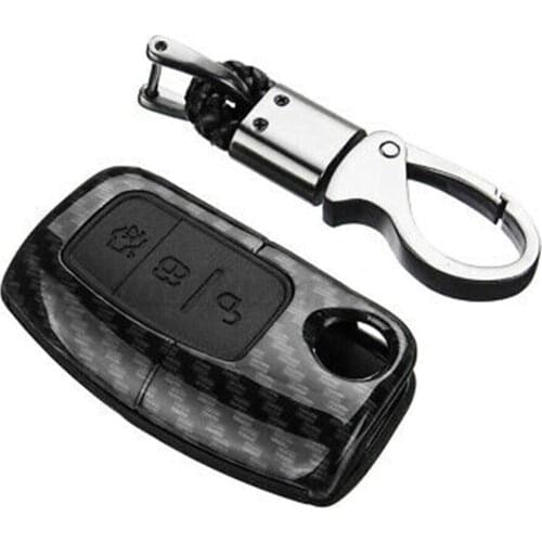 3 Buttons Carbon Fiber Key Shell Case Cover Fob Box Package For Ford Fiesta Focus Mondeo Falcon C-Max