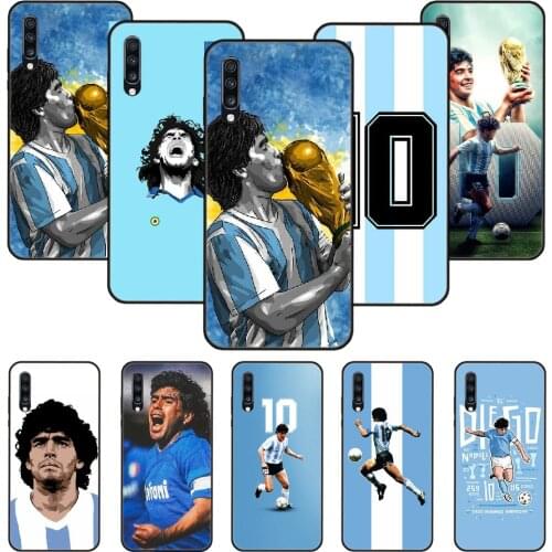 Phone Case For Samsung Galaxy A 50 51 71 70 7 5 10 20 30 40 41 21 S E Black Cover Funda Tpu Bumper Soft Diego Armando Maradona