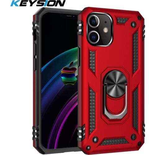 KEYSION Shockproof Case for iPhone 12 12 mini Ring Stand Heavy Protection Phone Back Cover for iPhone 12 Pro 12 Pro Max 2020 New