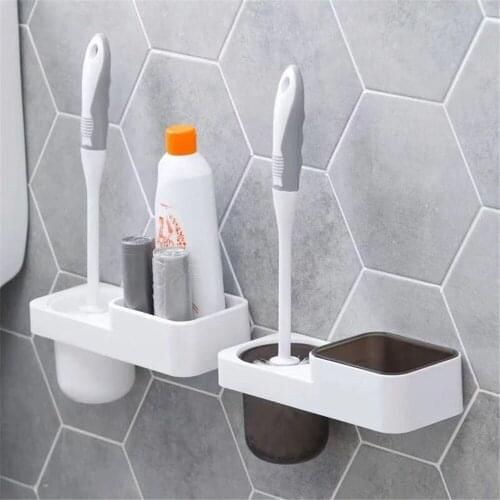 Bathroom Punch free Toilet Brush Holders Wall-Mounted Single Brush cup Holders Suite Bathroom Hardware Accessories