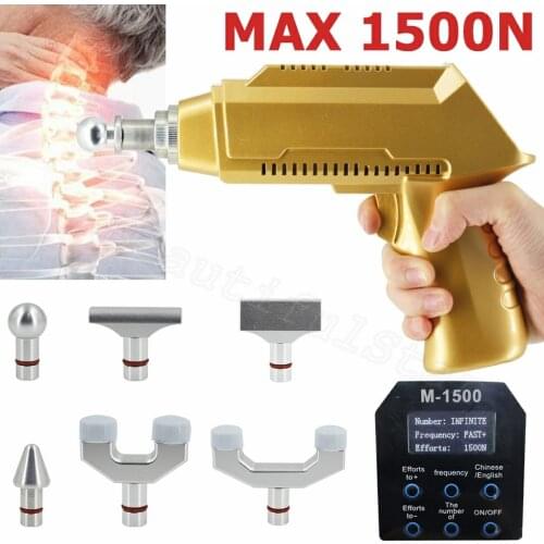 Electric Chiropractic Adjusting Tool Spine Correction Gun 6 Heads 1500N Adjustable Intensity Therapy Spinal Activator Massager