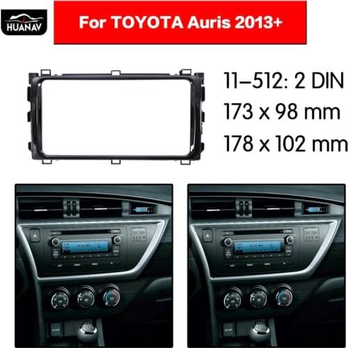 HUANAV Car Radio stereo Fitting installation adapter fascia For2013+ TOYOTA AURIS UV Black Multimedia radio frame Audio Fascias