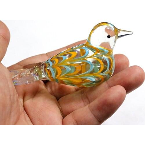 Custom Handmade Murano Glass Bird Figurines Ornaments Colorful Cute Animals Crafts Gifts For Kids Home Decor Charms Accessories