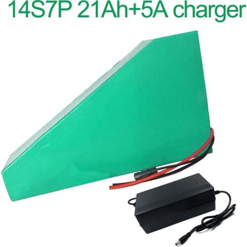 With 5A charger 52V 21Ah 14S7P 18650 Li-ion Battery Pack E-Bike Ebike electric bicycle 265*250*180*70*70*45mm