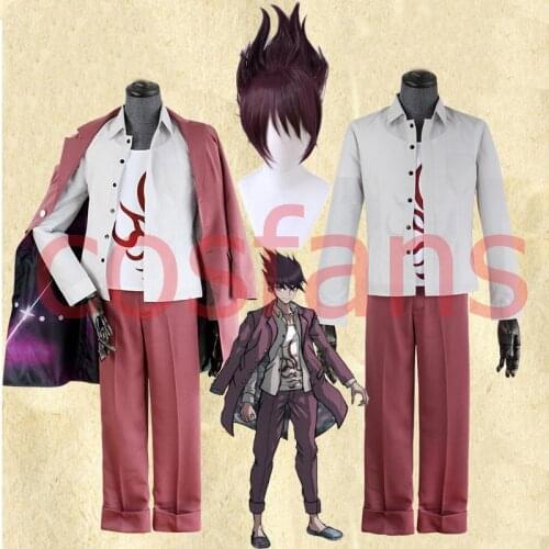 Danganronpa V3 Killing Harmony Kaito Momota Cosplay Costume Anime College cosmic pilot cosplay suit Momota Kaito Dark Purple Wig
