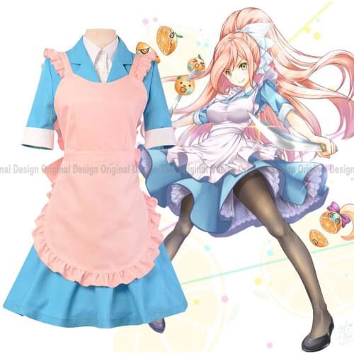 Anime costume Danganronpa Cosplay costumes yukizome chisa uniform Maid teacher uniform Shirt / coat / apron Halloween Costume