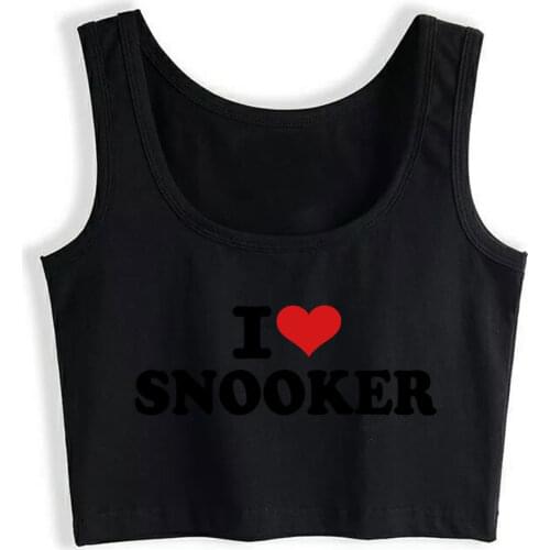Crop Top Female I love Snooker Sexy Inscriptions Print Tops Women