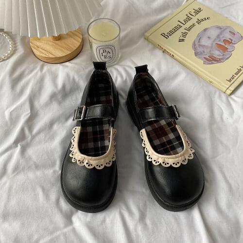 Lisapie Women Shoes Japanese Style Lolita Shoes JK Women Vintage Soft Leather Shoes College style leather shoes Mary Jane Shoes