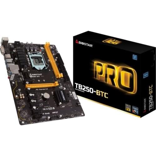 BIOSTAR TB250-BTC Motherboards 6PCIE B250 LGA 1151 DDR4 ATX BTC Mining Motherboard (alternative H81 BTC PRO TB85 H81)