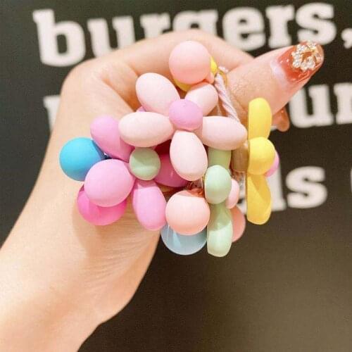 Fashion Korean Style Lovely Flower Hair Band Hair Tie Candy Color Hair Ring Floral Hair Rope Girls Female Hair Accessories