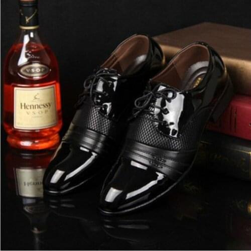 Mens Dress Shoes Fashion Leather Men Business Flat Shoes Black Brown Breathable Men Formal Office Working Shoes Big Size 38-48