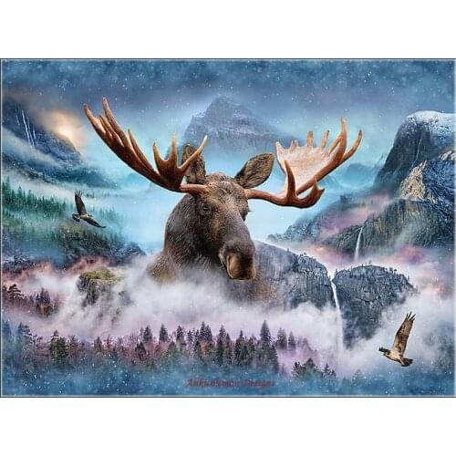 Embroidery Counted Cross Stitch Kits Needlework - Crafts 14 ct DMC Color DIY Arts Handmade Decor - Big Moose