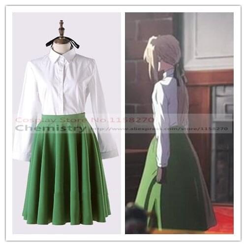 New Violet Evergarden Cosplay Costume Shirt skirt headwear