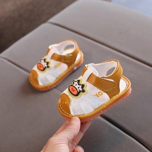 Infant Cartoon Called Sandals Summer PU Leather Kids Sandals For Girls 0-2 Years Boys Baby Toddler Soft Bottom Lightweight Shoes