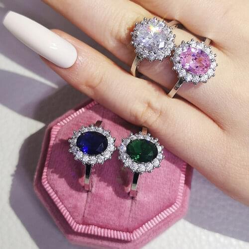 Original 925 Sterling Silver oval cut Rings for Women Wedding Engagement Jewelry sepcial unique R2738