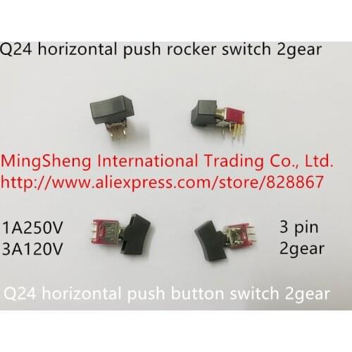 Original new 100% Q24 horizontal push button switch rocker switch 2gear