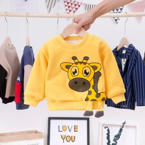 2020 Autumn Winter Warm Cotton Baby Girls Coat Kids With Velvet Thickening Outwear Jacket Children Clothing Boys Add Cotton Top