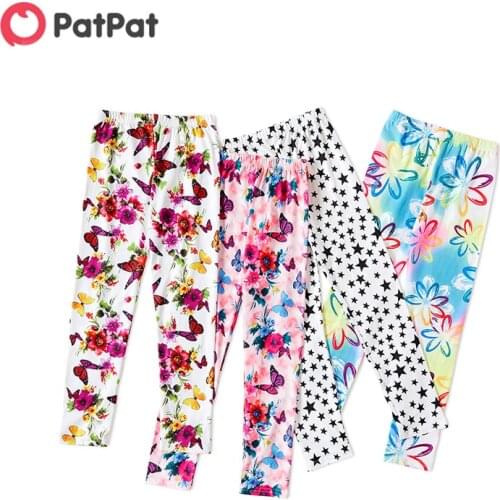PatPat Print Milk Silk Floral and Butterfly Leggings