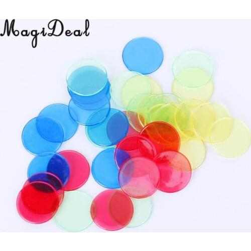 100Pcs/Lot Plastic Bingo Chips for Kids Children Adult Birthday Party Bar Puzzle Game Toys 3/4 Inch 4Colors