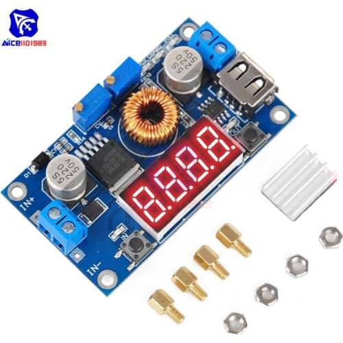 Diymore 5A CC/CV Step-down Buck Converter Power Supply Board Voltmeter Voltage Regulator Battery Charge Module LED Driver