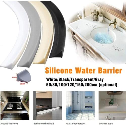 Bathroom Water Stopper water retaining strip Bendable washing machine Shower Threshold Water shower dam Barrier Length Optional