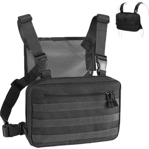 Tactical Chest Rig Bag Adjustable Multi-Functional Molle Tool Pouch Shoulder Bag Tactical Vest Bag Chest Rig Pouch for Hunting