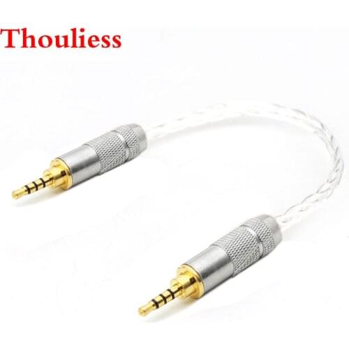 Thoulies DIY HIFI 7N-OCC Silver Plated 2.5mm TRRS Balanced Male to 2.5mm TRRS Balanced Male Audio Adapter Cable 2.5mm to 2.5mm