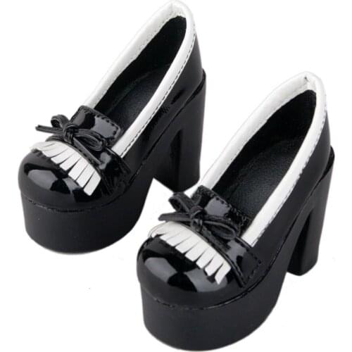[wamami] 55# Black 1/4 MSD DOD BJD Dollfie High-Heels Synthetic Leather Shoes