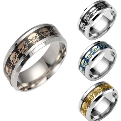 Jewelry for women anillos Mens finger-ring punk metal finger rings Stainless Steel Halloween Skull Ring bijoux femme 2021 aneis