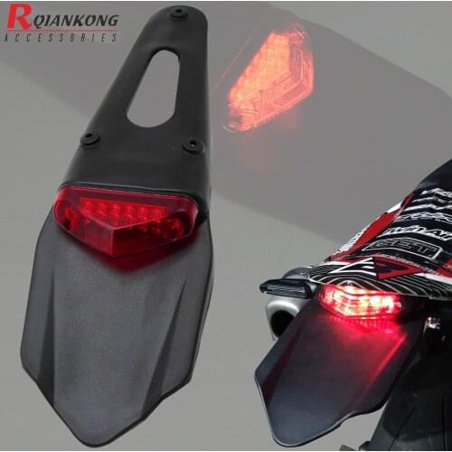Moto Dirt Bike Rear Fender Brake Stop Tail Light Motocross Mudguards LED Tail Lamp For Yamaha YZ125 250 250F XT 660R/660Z Tenere
