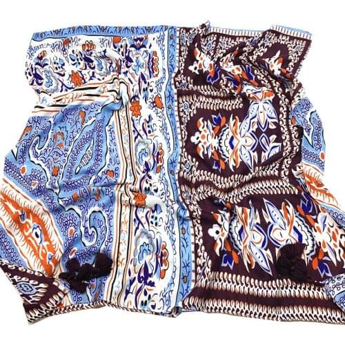 Enthic Style Cashew Flower Print Designers Scarf for Women Fashion Long Viscose Shaws Soft Head Scarves Winter Shawls Hijabs New